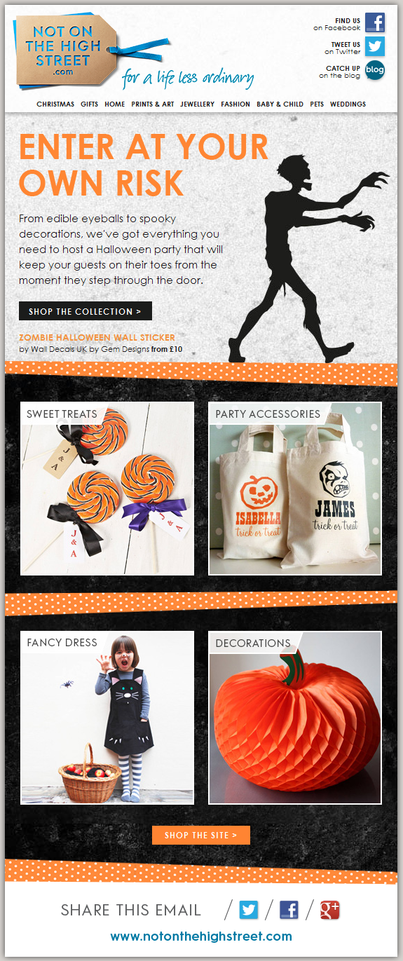 Beispiel für Halloween E-Mail Kampagne im Foodbereich