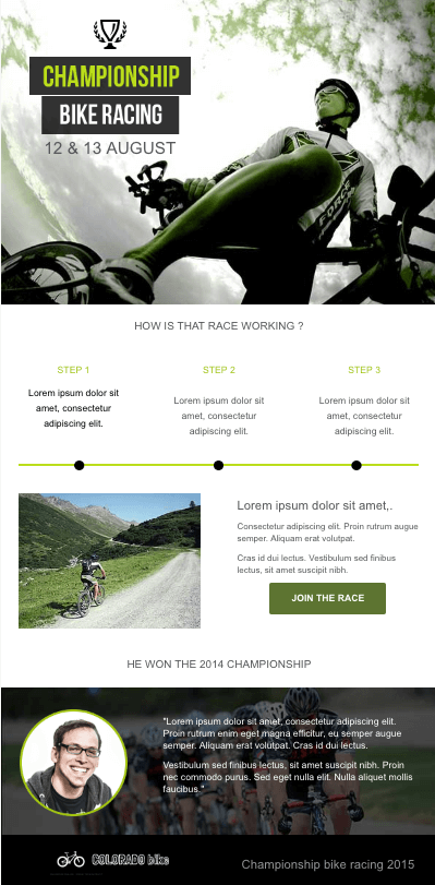 Kostenloses E-Mail Layout Sport