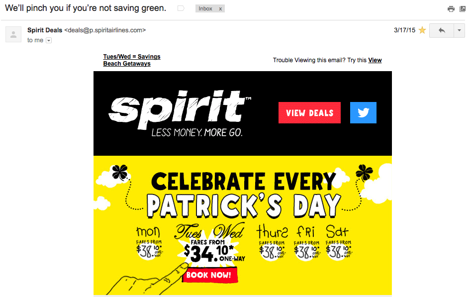 E-Mail Kampagne von Spirit