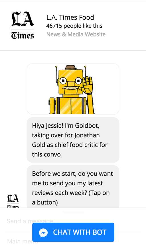 Goldbot, der L.A. Times CHatbot